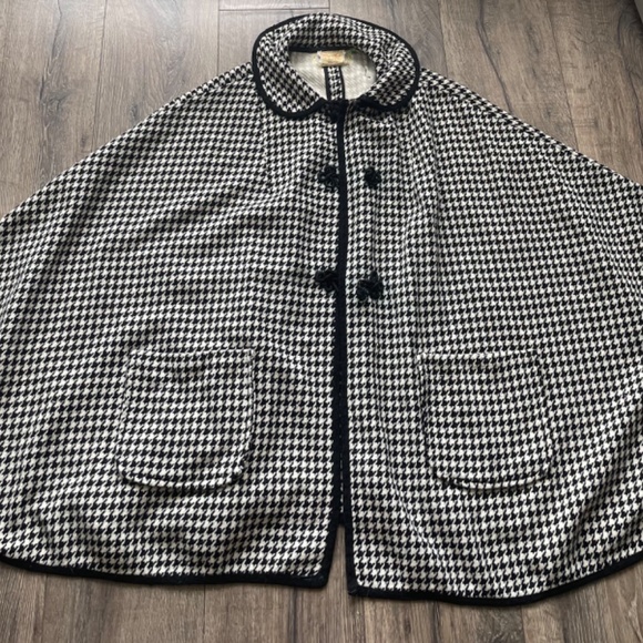 Handmade Vintage Houndstooth Cloak size L - Picture 2 of 5
